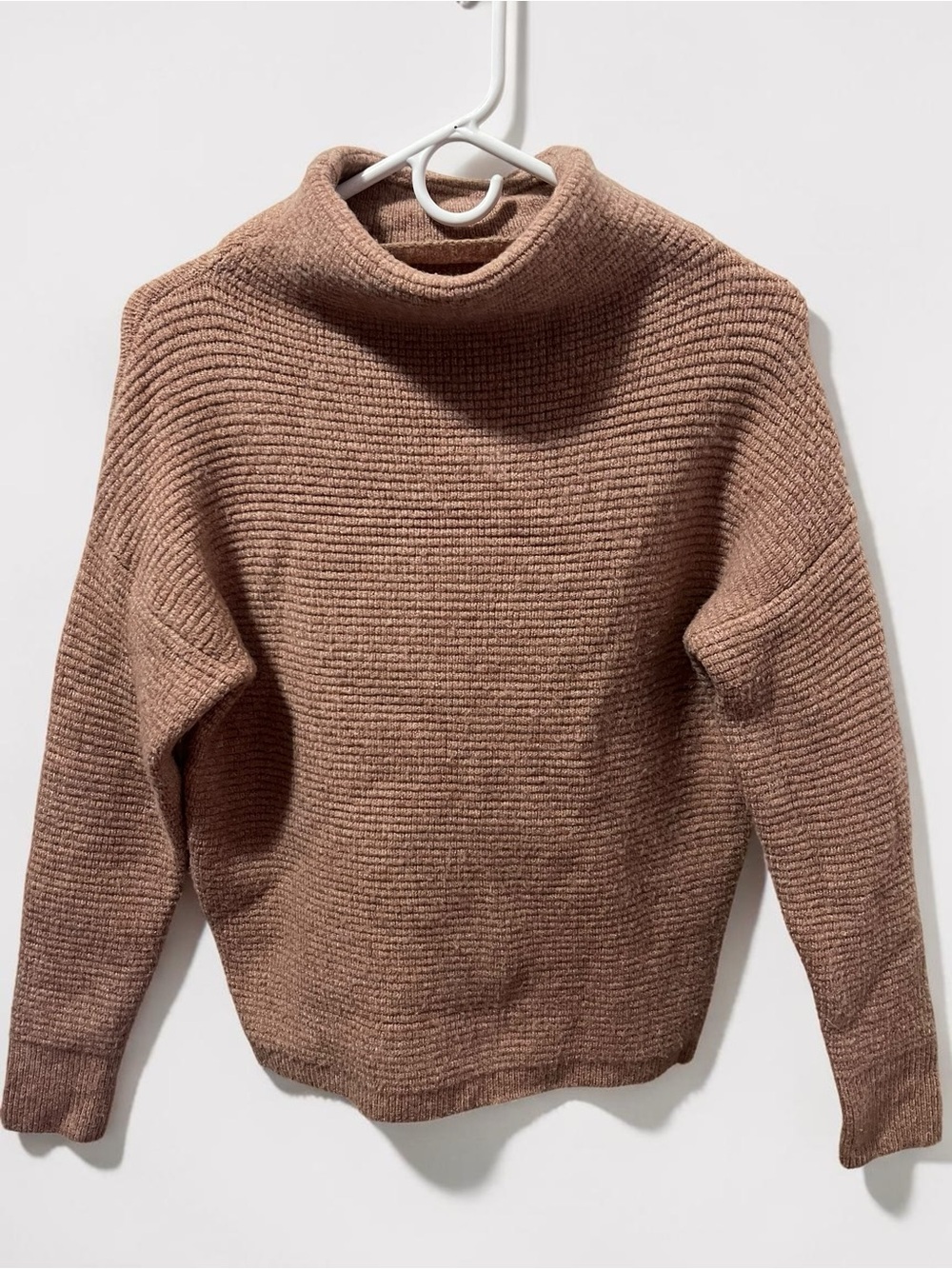Madewell Ribbed Mock-neck Sweater in Taupe Brown Womens Size XXS - Picture 2 of 6